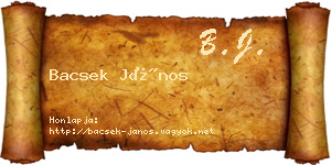 Bacsek János névjegykártya